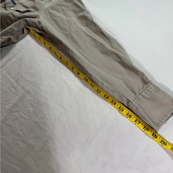 Wrangler Brushpopper Pearl Snap Western Shirt Tan Cowboy Mens Medium - Picture 6 of 8